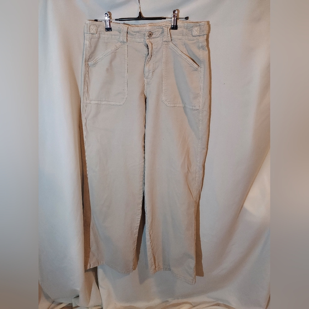 American Eagle Outfitters Khaki  Straight Leg Pants With Adjustable Waist